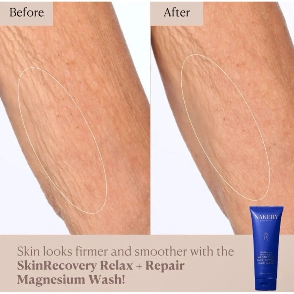 Nakery Beauty SkinRecovery Magnesium Face Body & Hair Wash‎ Relax Repair 6.76 oz